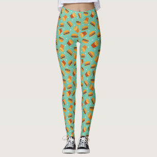 Retro Burger och Fries Leggings