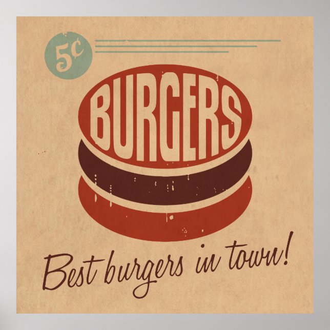 Retro Burger Poster (Framsidan)