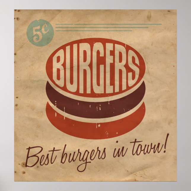 Retro Burger Poster (Framsidan)