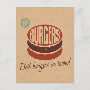 Retro Burger Vykort