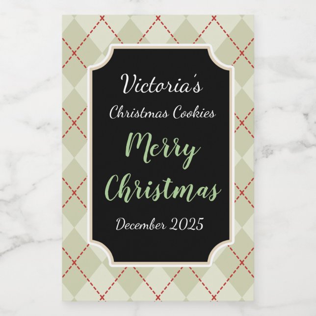 Retro Burk julcookies Labels Gift Stickers Mat Etikett (Singel etikett)