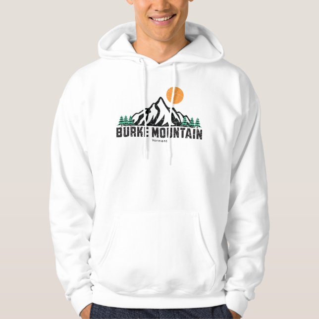 Retro Burke Mountain Ski Hoodie (Framsida)