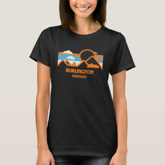 Retro Burlington Vermont Mountain Range Sunset T Shirt