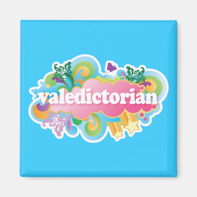 Retro Burst Valediktorian Studenten Gift Magnet (Framsidan)