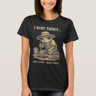 Retro bury things maybe plants maybe people frog t shirt