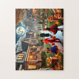 Retro Bus eller godis 1950-talets Halloween-natt Pussel