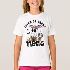 Retro Bus eller godis Vibes Ghost & Candy Kids T Shirt