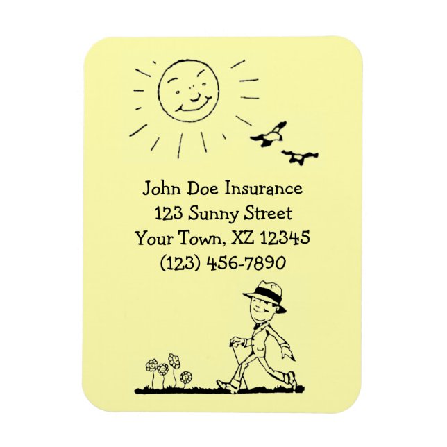 Retro Businessman på Sunny Day Magnet (Vertikal)
