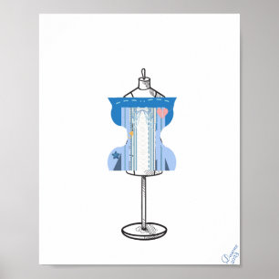 Retro Bustier Corset Painting-teckning Poster