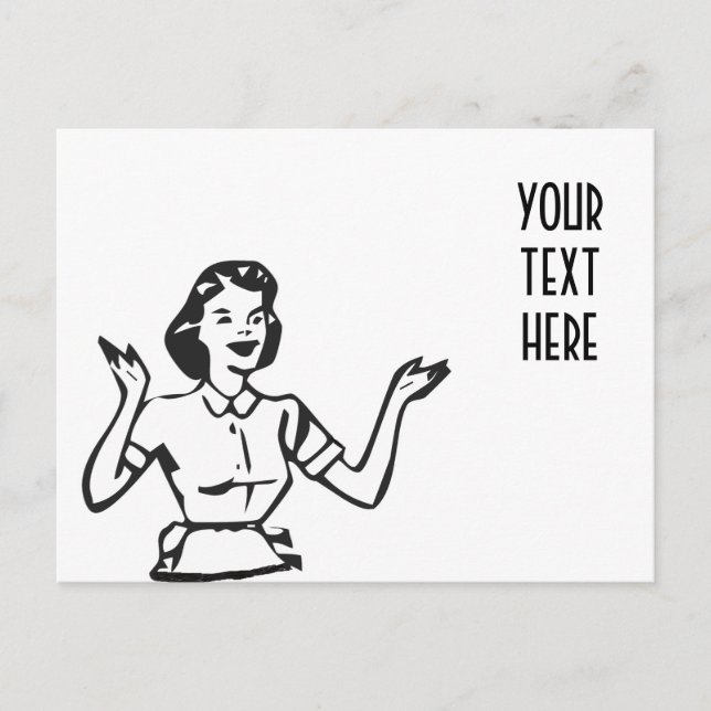 Retro Busy Housefru Vykort (Framsida)