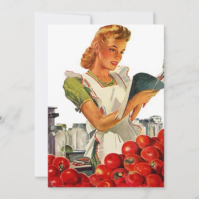 Retro Busy Köks hem i Party Tom 5x7 Inbjudningar (Framsida)