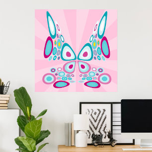 Retro Butterfly Abstrakt-popup Poster