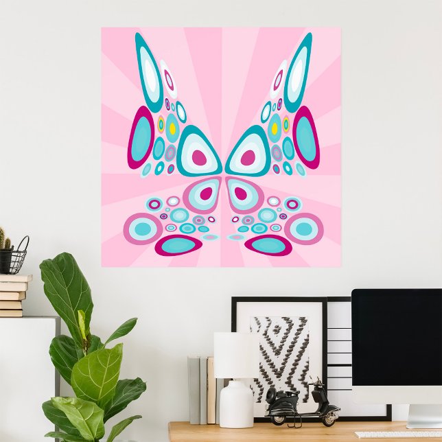 Retro Butterfly Abstrakt-popup Poster (Skapare uppladdad)