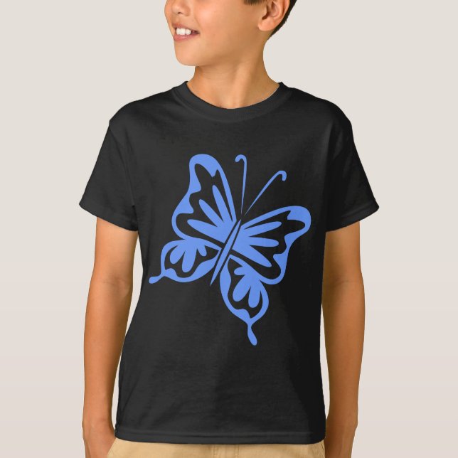 Retro Butterfly - Baby blue Tee Shirt (Framsida)