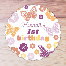 Retro Butterfly Birthday Underlägg Papper