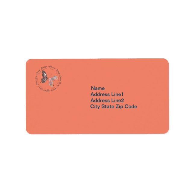 Retro Butterfly Christian Cites Design Adressetikett (Framsidan)