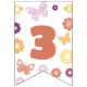 Retro Butterfly Födelsedagsfest Vimplar (Femtonde flaggan)