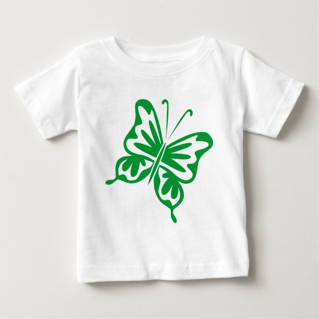 Retro Butterfly - Grass Grönt Tee (Framsida)