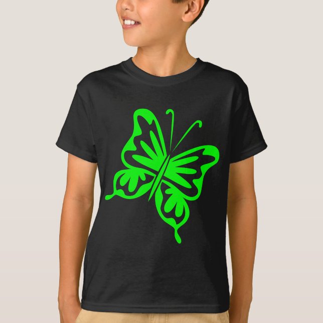 Retro Butterfly - Grönt T-shirt (Framsida)