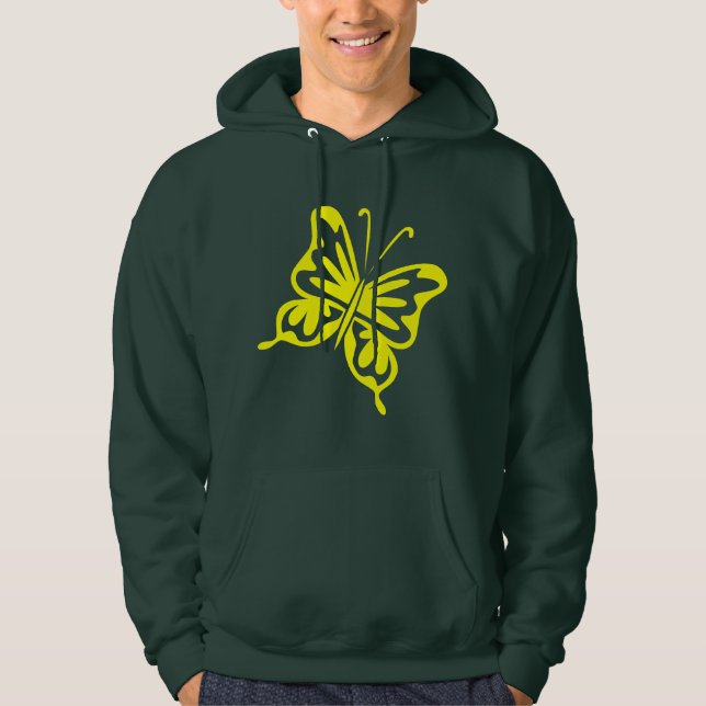 Retro Butterfly - Gult Sweatshirt (Framsida)