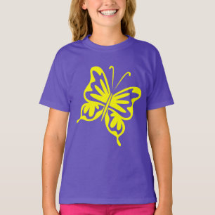 Retro Butterfly - Gult T-shirt