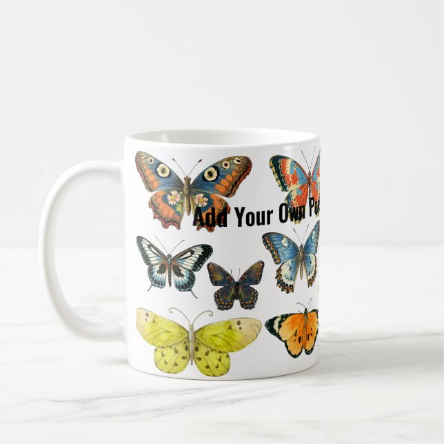 Retro butterfly insekt älskare keramiskt kaffe mug kaffemugg (Vänster)