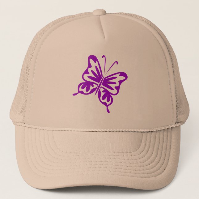 Retro Butterfly - Lila Truckerkeps (Framsida)