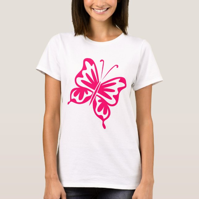 Retro Butterfly - Neon Red T-shirt (Framsida)