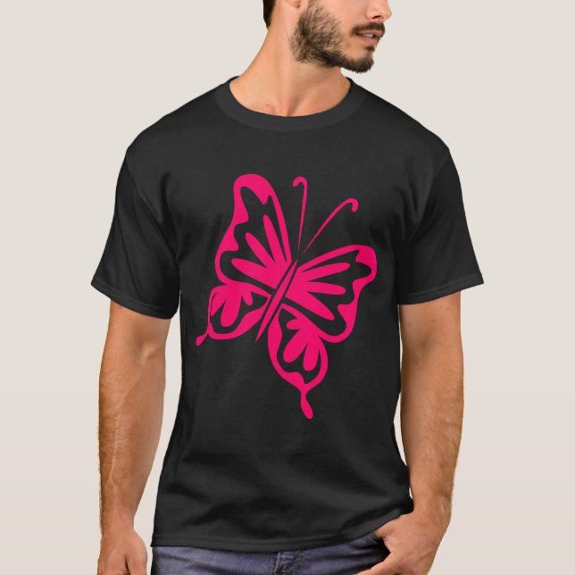 Retro Butterfly - Neon Red T-shirt (Framsida)