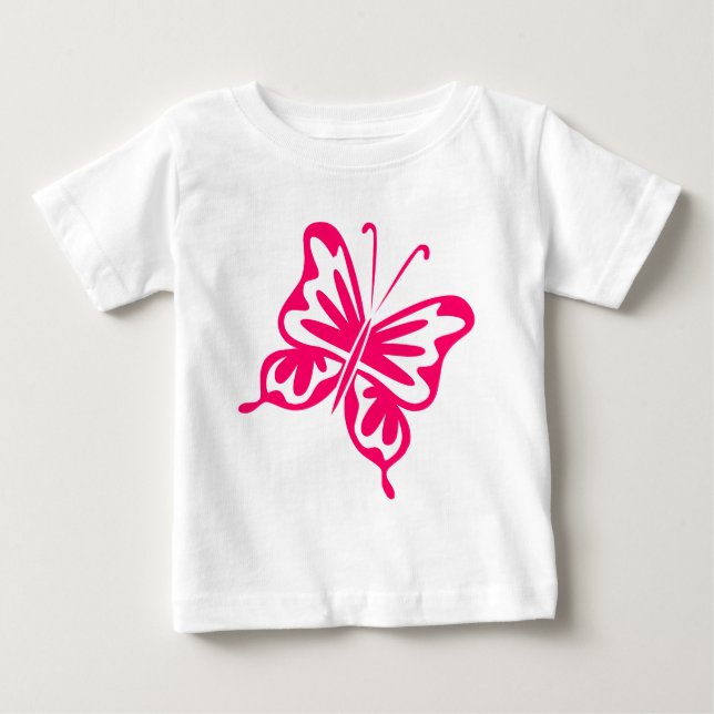 Retro Butterfly - Neon Red T-shirt (Framsida)