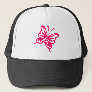 Retro Butterfly - Neon Red Truckerkeps