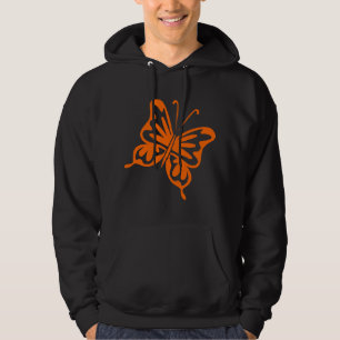 Retro Butterfly - Orange Tröja Med Luva