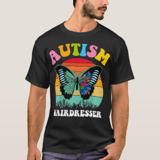 Retro Butterfly Puzzle Autism Hairdresser A T Shirt