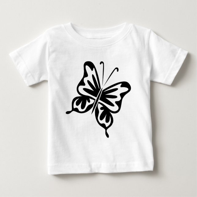 Retro Butterfly - svart Tee Shirt (Framsida)