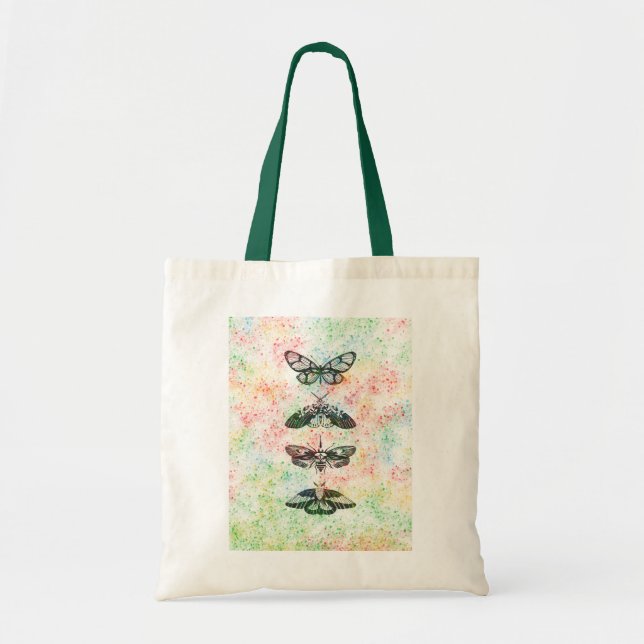 Retro Butterfly Tote Bag - Vintage Aesthetic Tote Tygkasse (Framsidan)