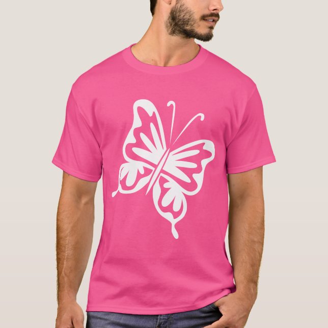 Retro Butterfly - vit Tröja (Framsida)
