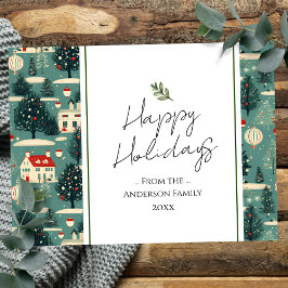 Retro by julhälsningar vykort