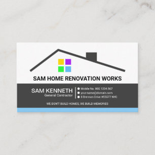 Retro Byggnad Rooftop Home Reparation Construction Visitkort