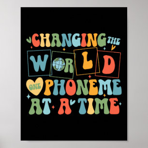 Retro byta ut World One-foneme i taget Roligt Poster