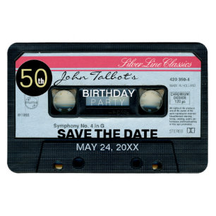 Retro C Audiotape 50:e födelsedagsfestens Spara D Magnet