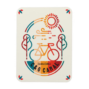 Retro C och O Canal Bike Trail. Magnet