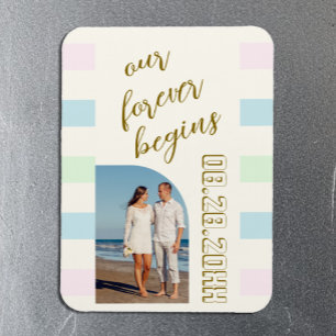 Retro Cabana Rand Bröllop Magnet
