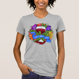 Retro Cabernet Franc Day, blommigt Arsty vin T Shirt