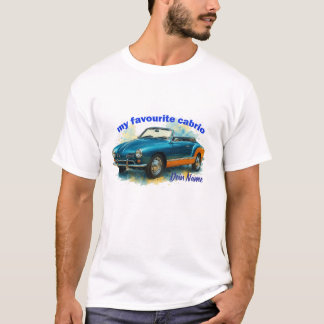 Retro Cabrio Splash Art T-Shirt – personalisierbar