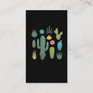 Retro Cactus Education Botanical Succulants Visitkort