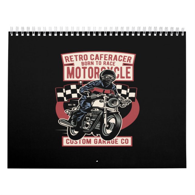 Retro cafe racer född i tävling motorcykel kalender (Omslag)