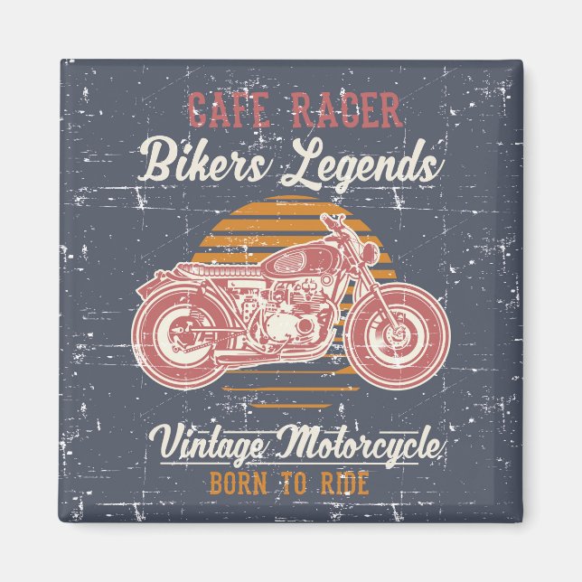 Retro Cafe Racer Magnet (Framsidan)
