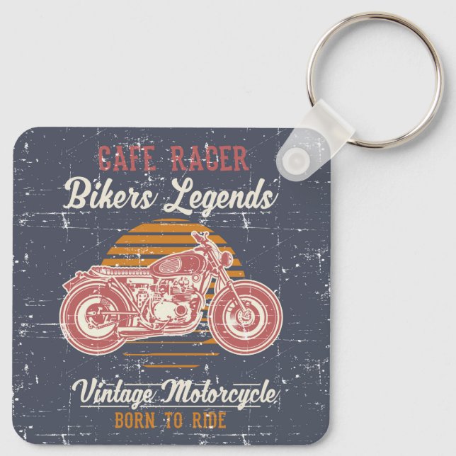 Retro Cafe Racer Nyckelring (Baksida)