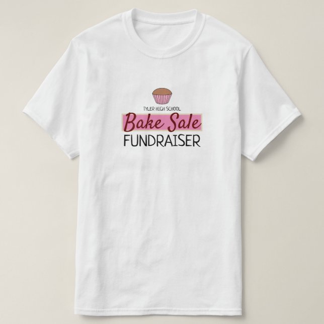 Retro Cake-design, välgörenhetsförsäljningshändels T Shirt (Design framsida)