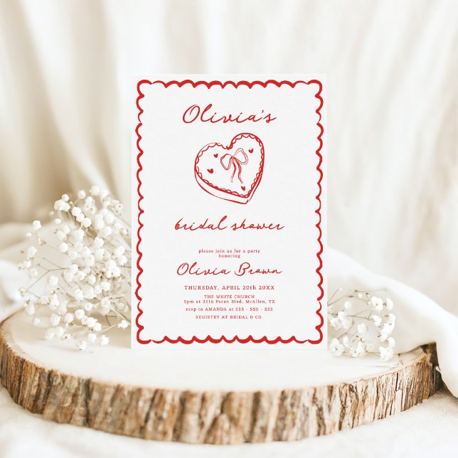 Retro Cake Hand plockade Möhippa Inbjudningar (Skapare uppladdad)